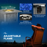 Metal 50,000 BTU Gas Fire Pit Table With Cover and Glass Screen - Velmora