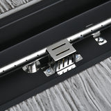 Metal 50,000 BTU Gas Fire Pit Table With Cover and Glass Screen - Velmora