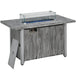 Metal 50,000 BTU Gas Fire Pit Table With Cover and Glass Screen - Velmora