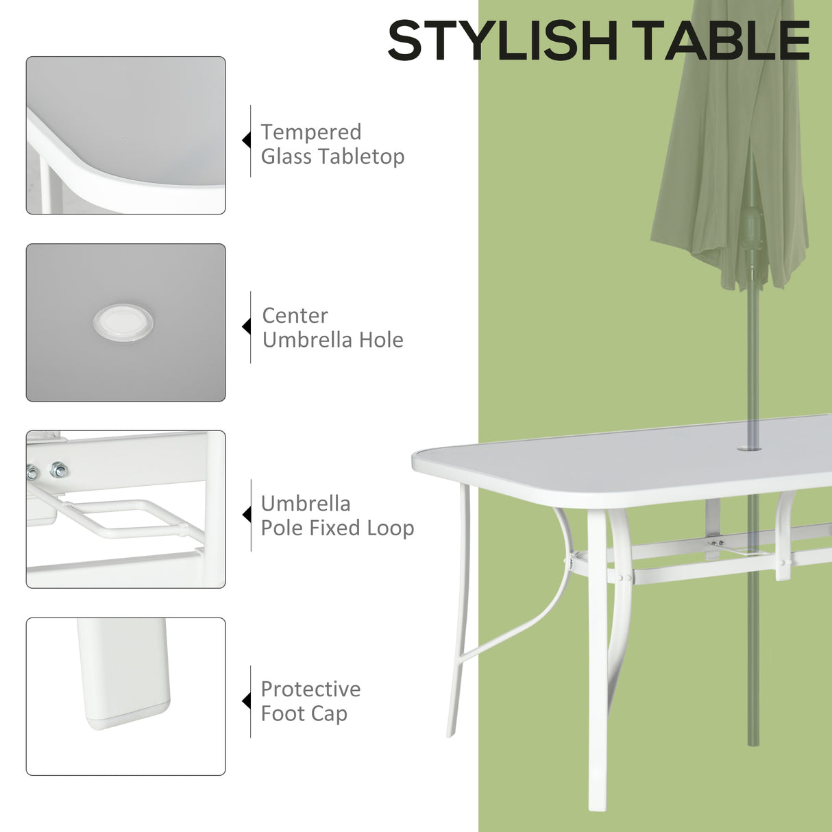 Metal 6 Seater Garden Dining Set With Mesh Fabric Chairs - Velmora