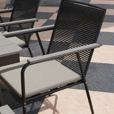 Metal 6 Seater Garden Dining Set With Soft Cushions - Velmora