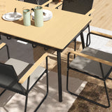 Metal 6 Seater Garden Dining Set With Soft Cushions - Velmora