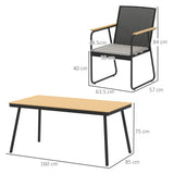 Metal 6 Seater Garden Dining Set With Soft Cushions - Velmora