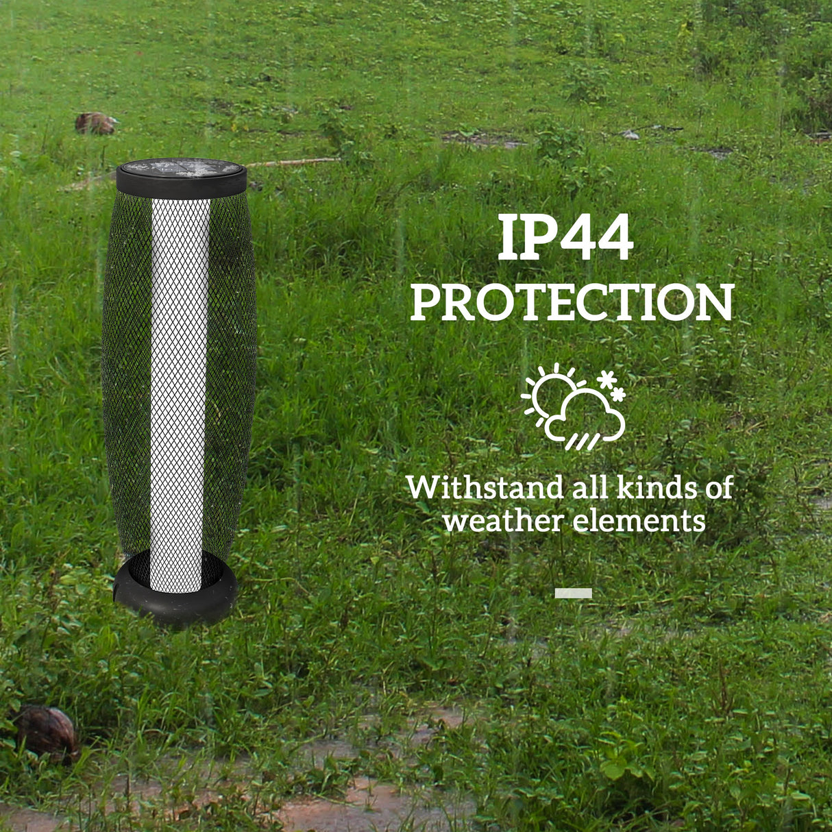 Metal 71.5 cm Tall Garden Solar Garden Lamp With Auto On-Off - Velmora