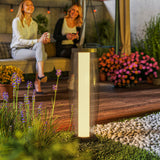 Metal 71.5 cm Tall Garden Solar Garden Lamp With Auto On-Off - Velmora