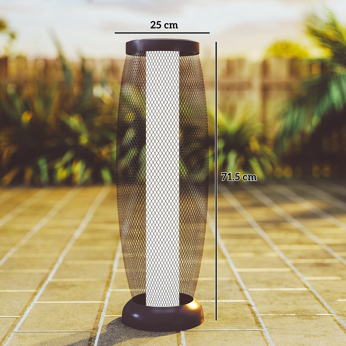 Metal 71.5 cm Tall Garden Solar Garden Lamp With Auto On-Off - Velmora