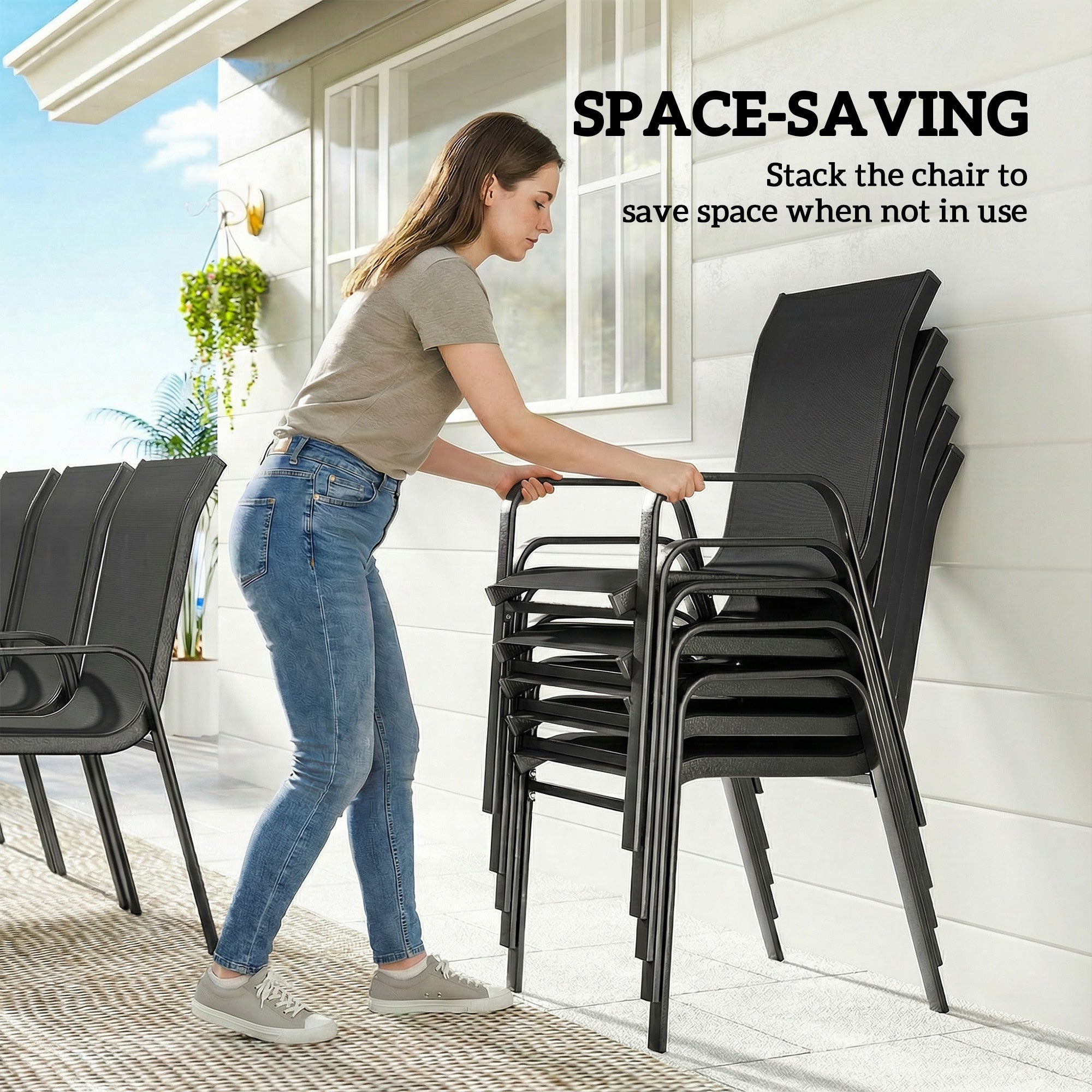Metal 9 Pieces Garden Dining Set With Glass Top Table for 8 People - Velmora