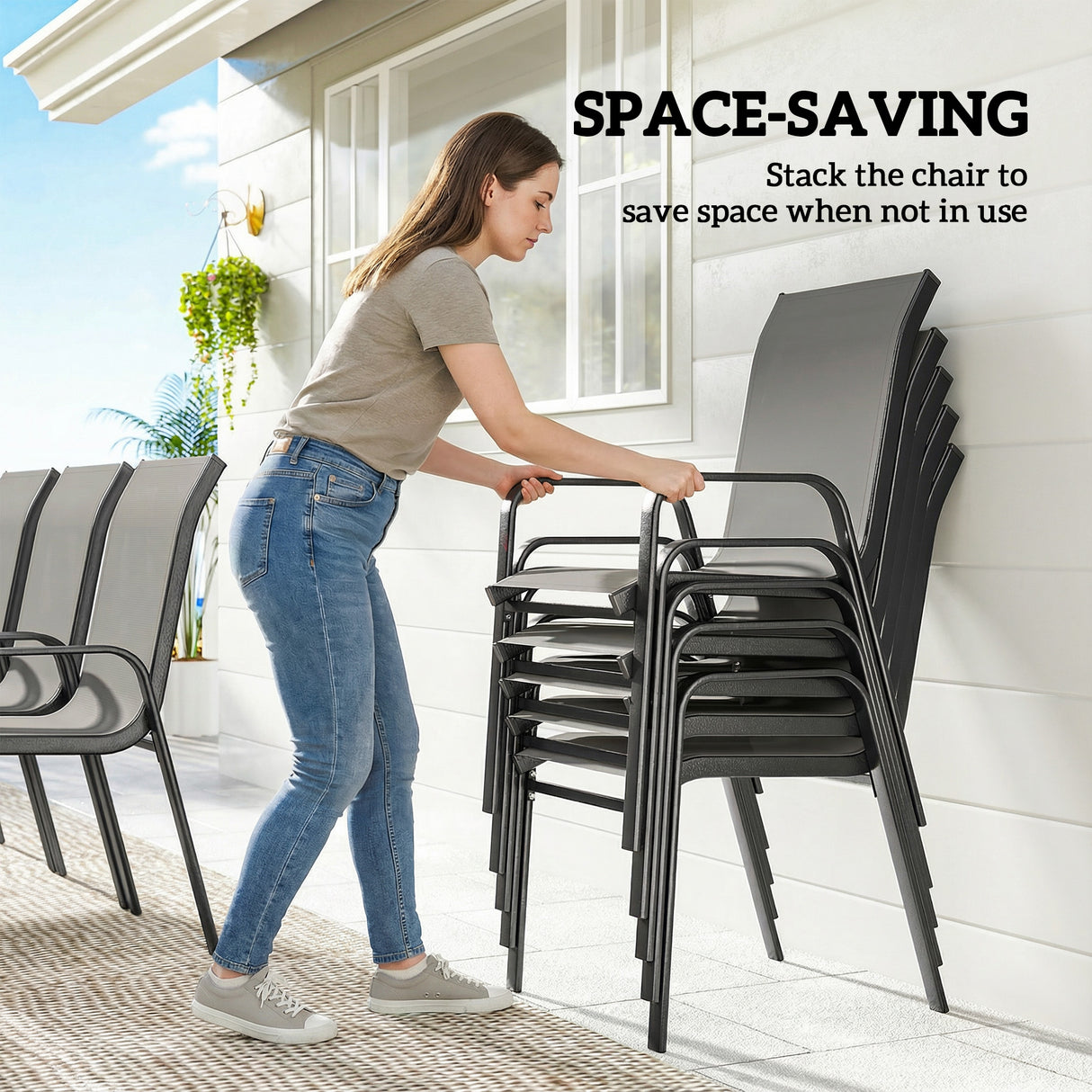 Metal 9 Pieces Garden Dining Set With Glass Top Table for 8 People - Velmora