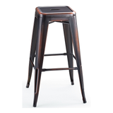 Metal Bar Stool Square in Antique Style - Tilbury