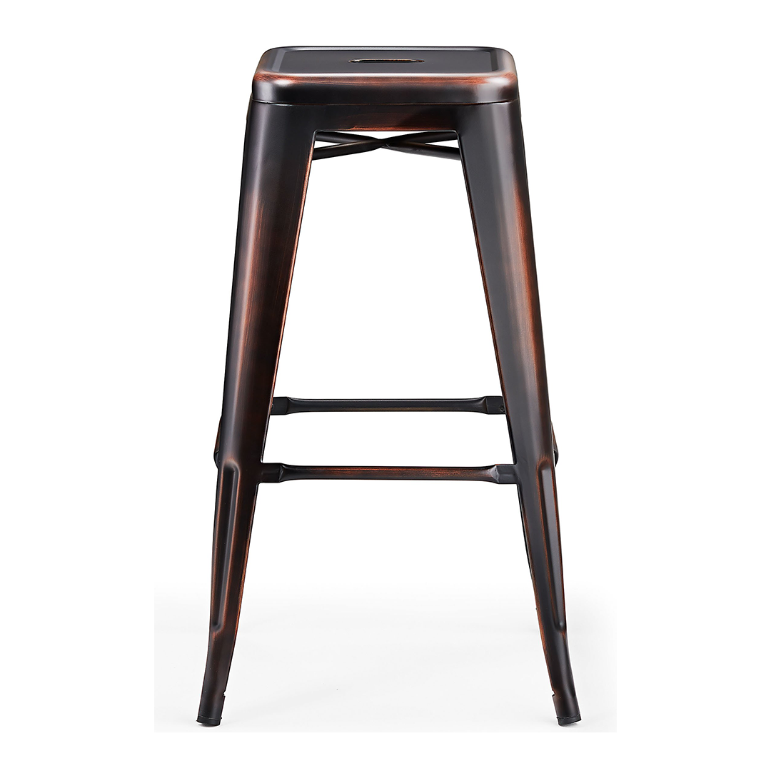 Metal Bar Stool Square in Antique Style - Tilbury