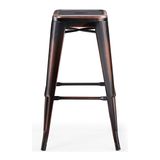 Metal Bar Stool Square in Antique Style - Tilbury