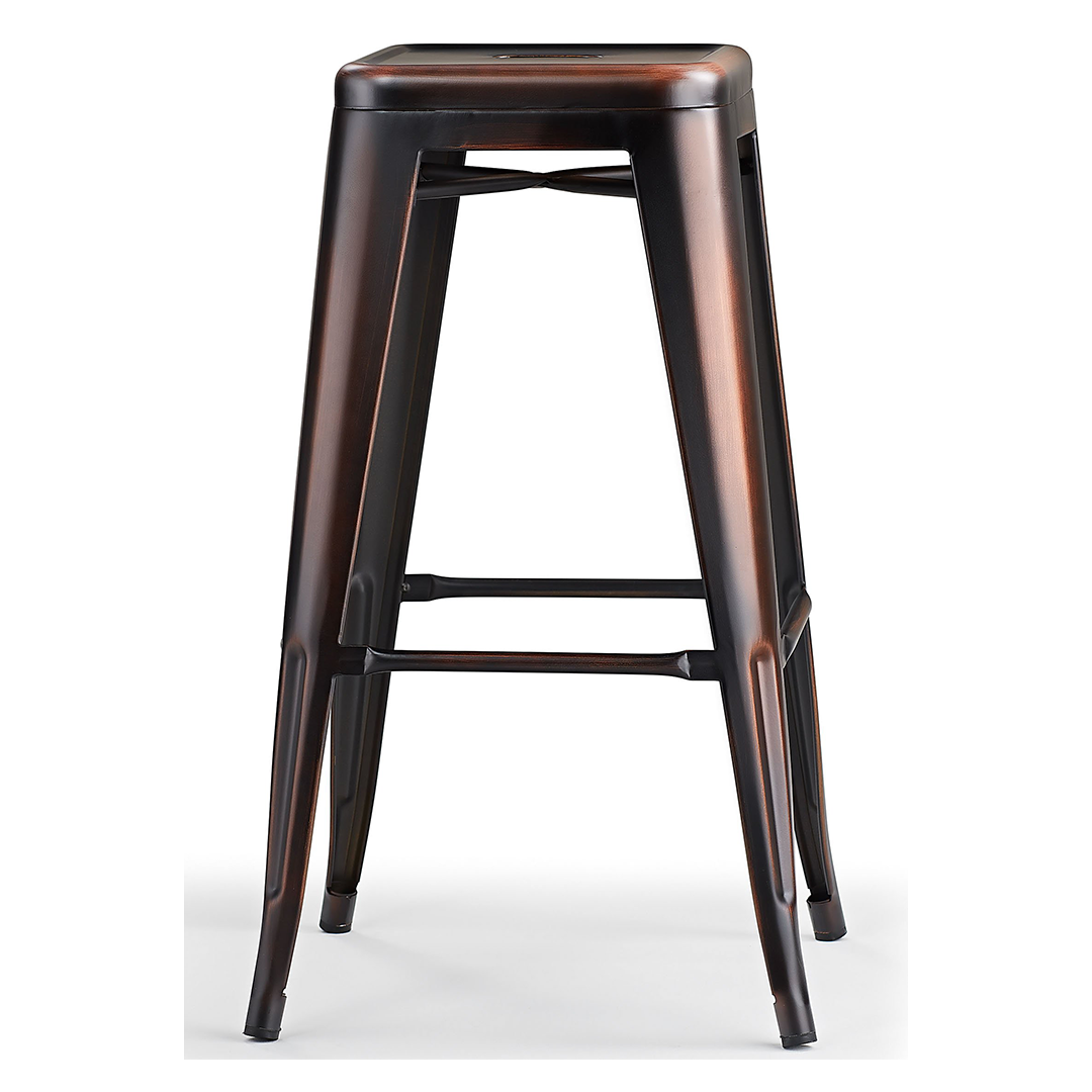 Metal Bar Stool Square in Antique Style - Tilbury