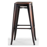Metal Bar Stool Square in Antique Style - Tilbury