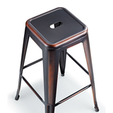 Metal Bar Stool Square in Antique Style - Tilbury