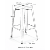 Metal Bar Stool Square in Antique Style - Tilbury
