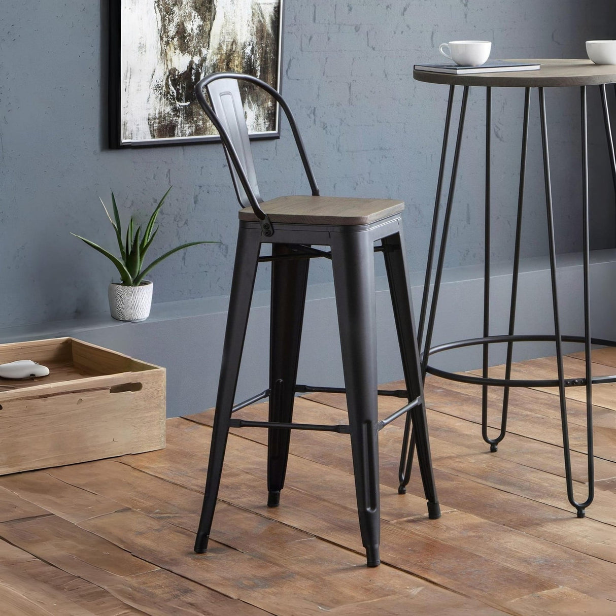 Metal Bar Stools in Set Of 2 - Grafton