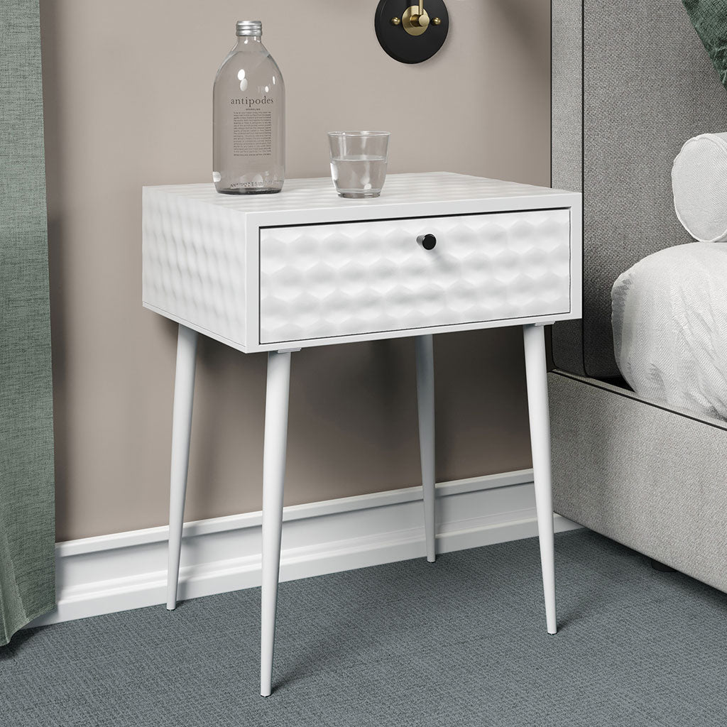 Metal Bedside Cabinet With 1 Drawer - Options