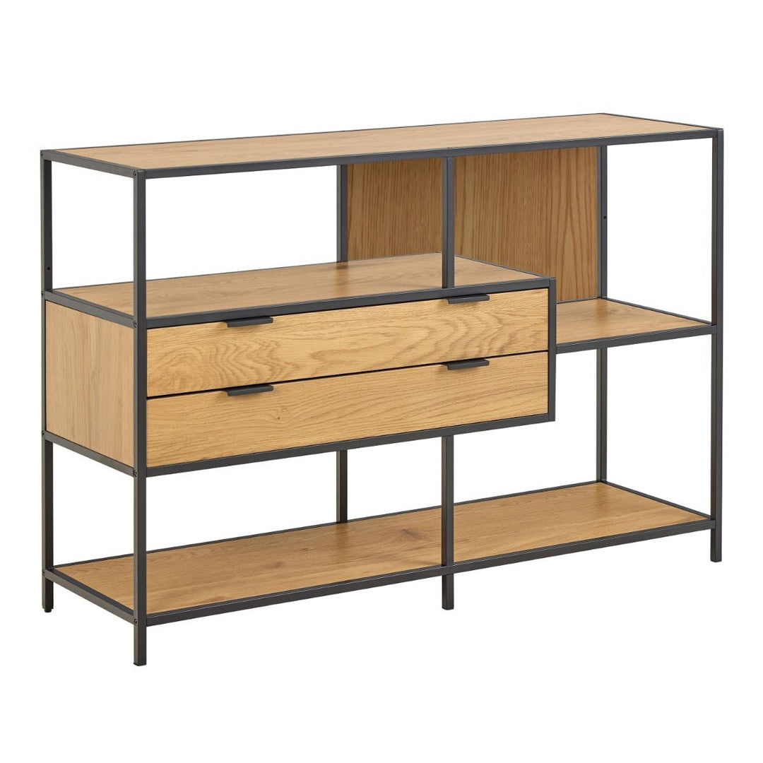 Metal Bookcase With 2 Drawers And 3 Shelves - Seaford