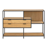 Metal Bookcase With 2 Drawers And 3 Shelves - Seaford
