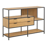 Metal Bookcase With 2 Drawers And 3 Shelves - Seaford