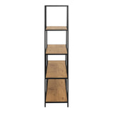 Metal Bookcase With 4 Wooden Shelves - Seaford