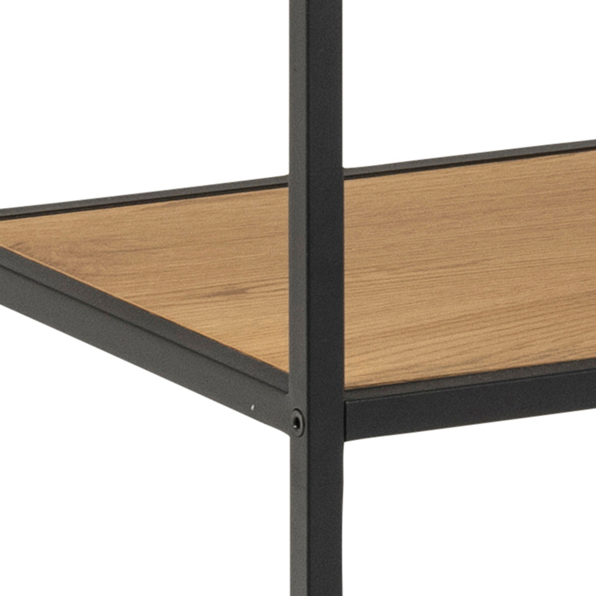 Metal Bookcase With 4 Wooden Shelves - Seaford