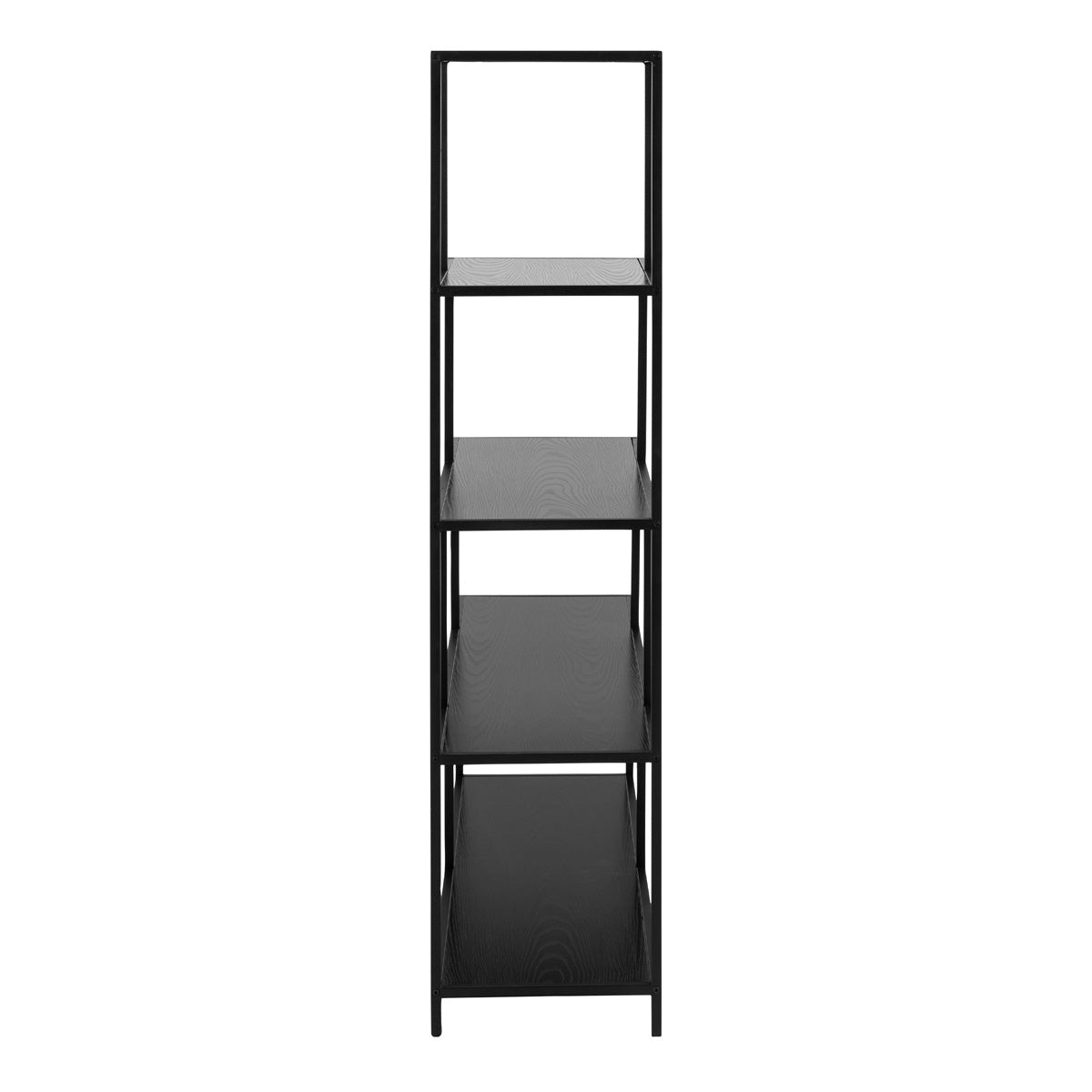 Metal Bookcase With 4 Wooden Shelves - Seaford
