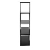 Metal Bookcase With 4 Wooden Shelves - Seaford