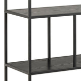 Metal Bookcase With 4 Wooden Shelves - Seaford