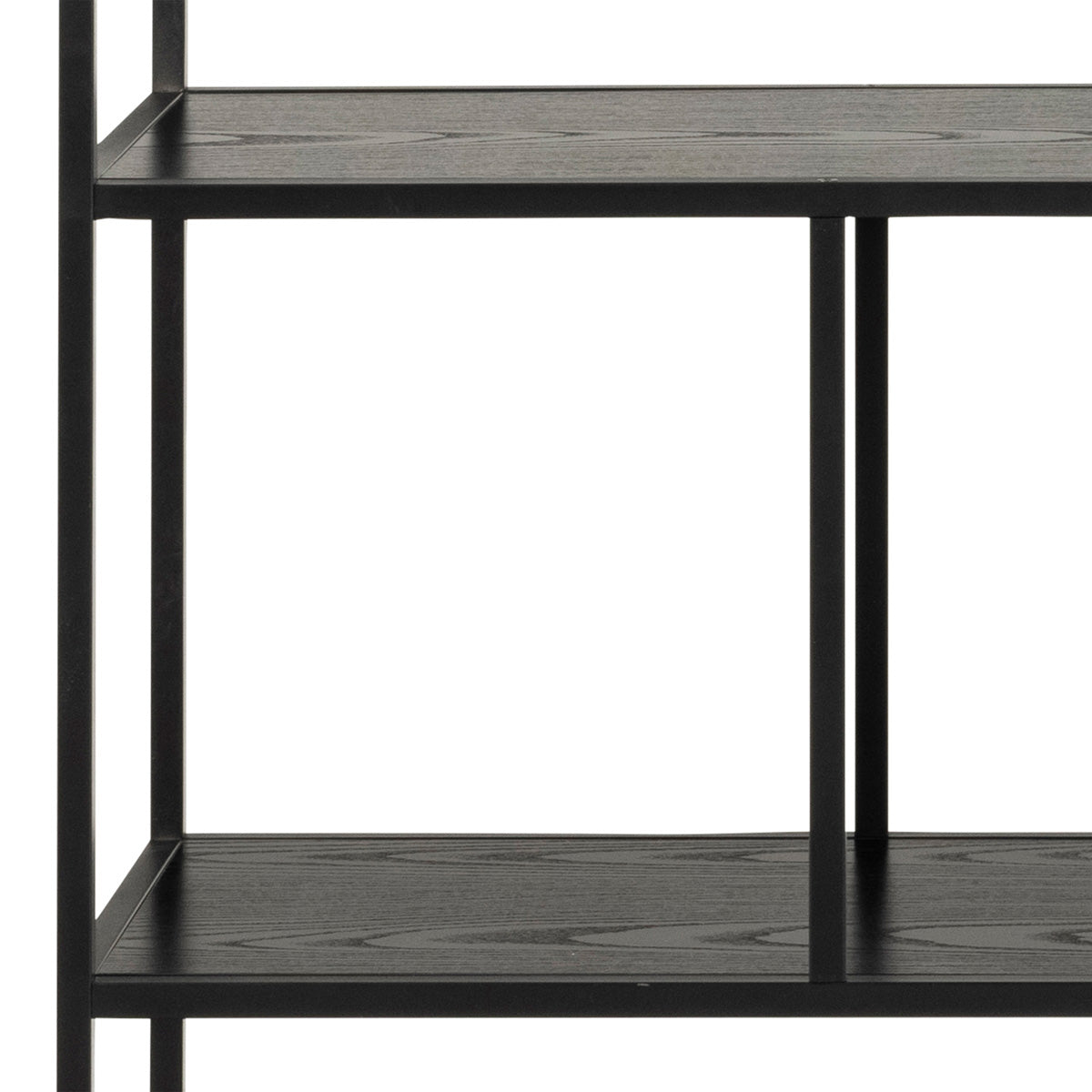 Metal Bookcase With 4 Wooden Shelves - Seaford