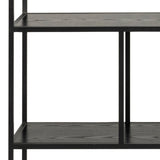 Metal Bookcase With 4 Wooden Shelves - Seaford