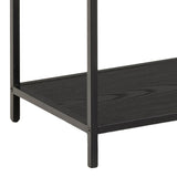 Metal Bookcase With 4 Wooden Shelves - Seaford