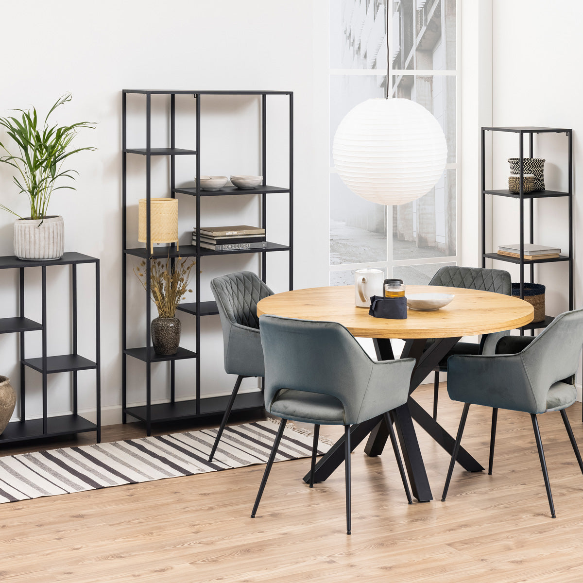 Metal Bookcase Asymmetrical With 6 Shelves - Newcastle