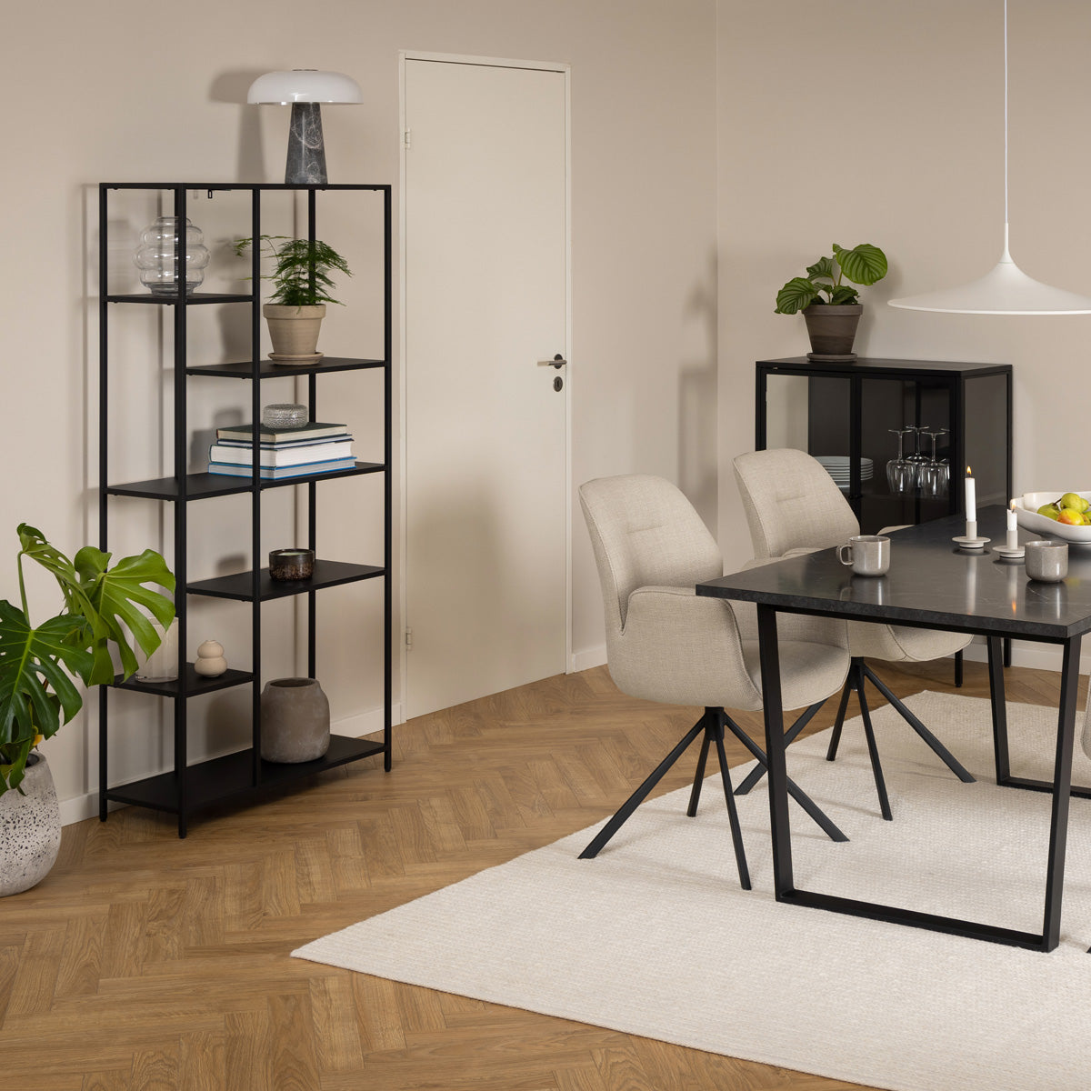 Metal Bookcase Asymmetrical With 6 Shelves - Newcastle