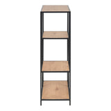Metal Bookcase Asymmetrical in Black With 3 Shelves - Seaford