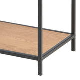 Metal Bookcase Asymmetrical in Black With 3 Shelves - Seaford