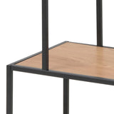 Metal Bookcase Asymmetrical in Black With 3 Shelves - Seaford
