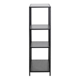 Metal Bookcase Asymmetrical in Black With 3 Shelves - Seaford