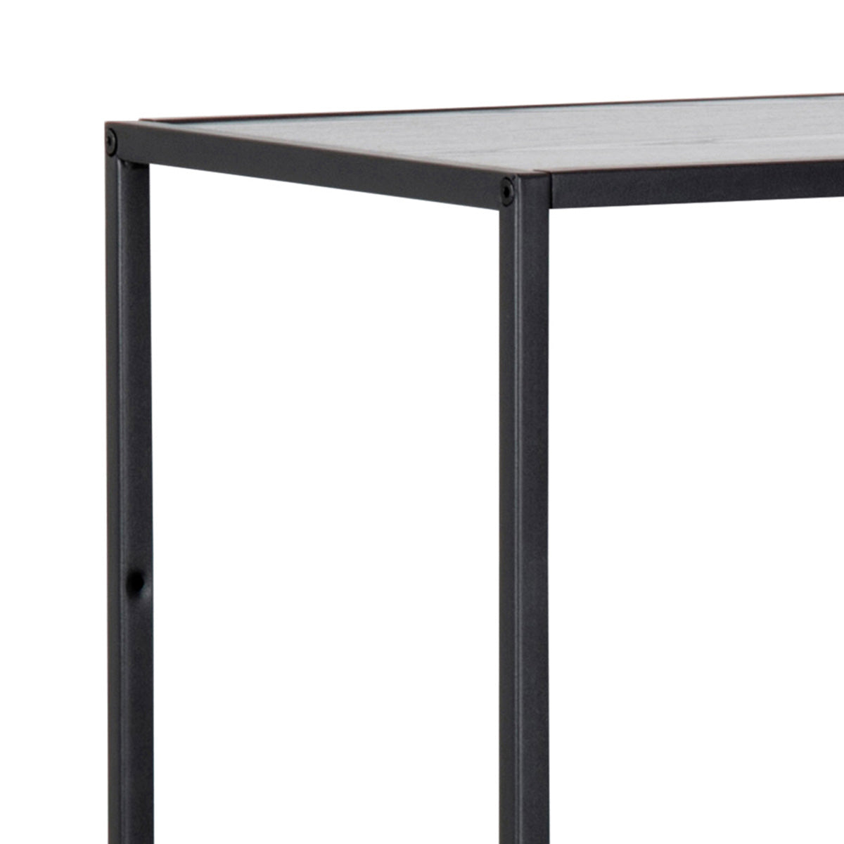 Metal Bookcase Asymmetrical in Black With 3 Shelves - Seaford