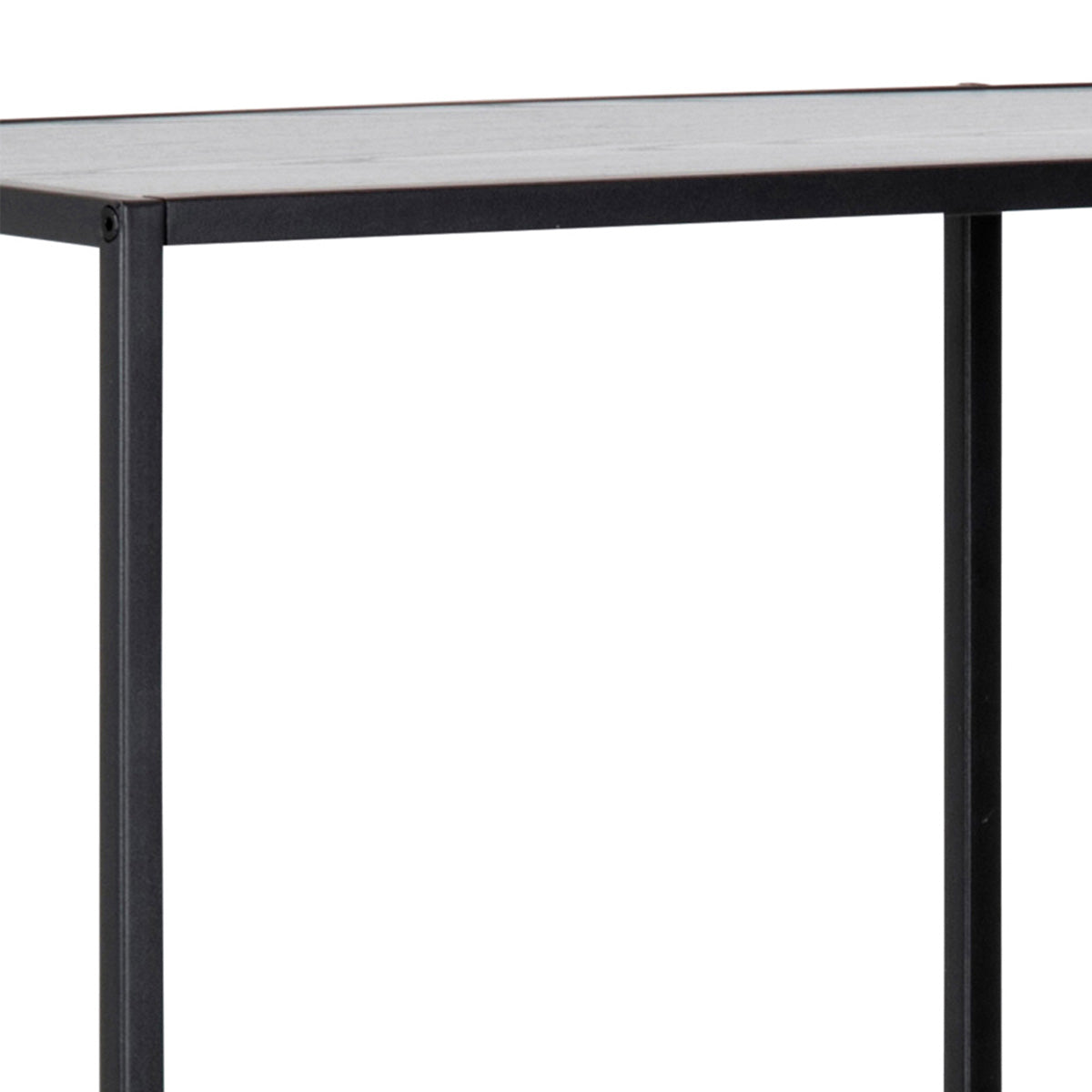 Metal Bookcase Asymmetrical in Black With 3 Shelves - Seaford