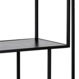 Metal Bookcase Asymmetrical in Black With 3 Shelves - Seaford