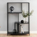 Metal Bookcase Asymmetrical in Black With 3 Shelves - Seaford