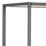 Metal Bookcase Asymmetrical Large in Black With 5 Wooden Shelves - Seaford
