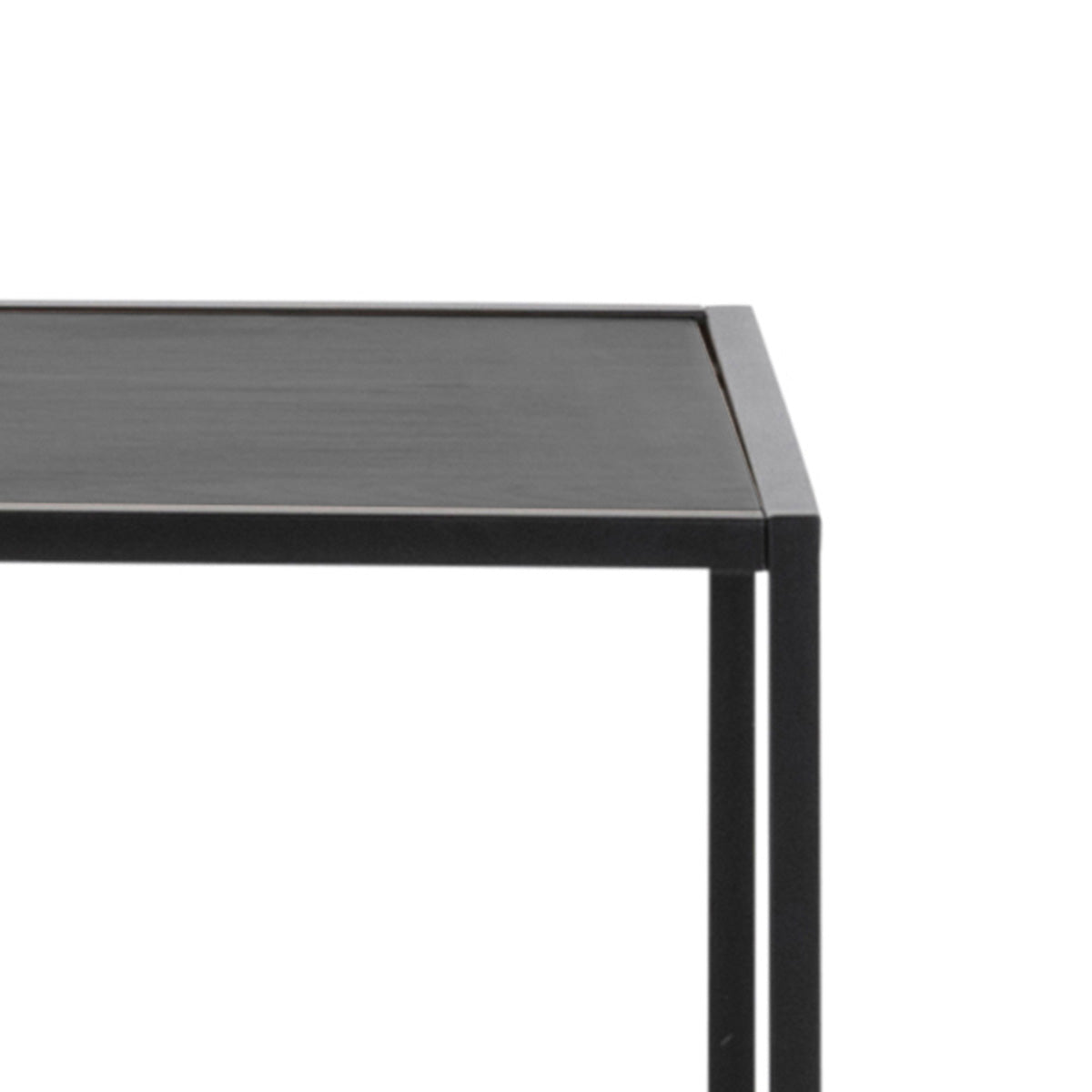Metal Bookcase Asymmetrical Large in Black With 5 Wooden Shelves - Seaford