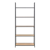 Metal Bookcase Ladder Design With 5 Oak Shelves - Seaford