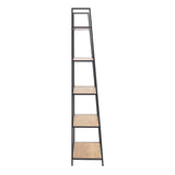 Metal Bookcase Ladder Design With 5 Oak Shelves - Seaford