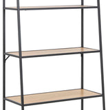 Metal Bookcase Ladder Design With 5 Oak Shelves - Seaford