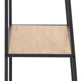 Metal Bookcase Ladder Design With 5 Oak Shelves - Seaford