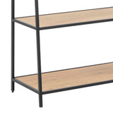 Metal Bookcase Ladder Design With 5 Oak Shelves - Seaford