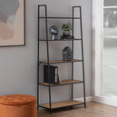 Metal Bookcase Ladder Design With 5 Oak Shelves - Seaford
